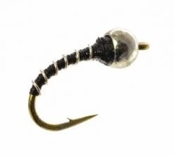 Umpqua Shop Flies Tungsten Zebra Midge Thin Black