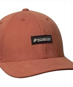 Sage 6 Panel Logo Hat - Rust Hats