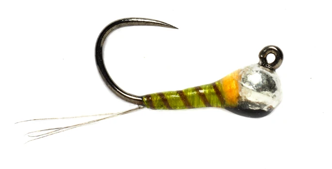 Fulling Mill Shop Flies Tungsten Bomb Olive Hot Spot Jig 3 Fulling Mill Shop Flies Tungsten Bomb Olive Hot Spot Jig