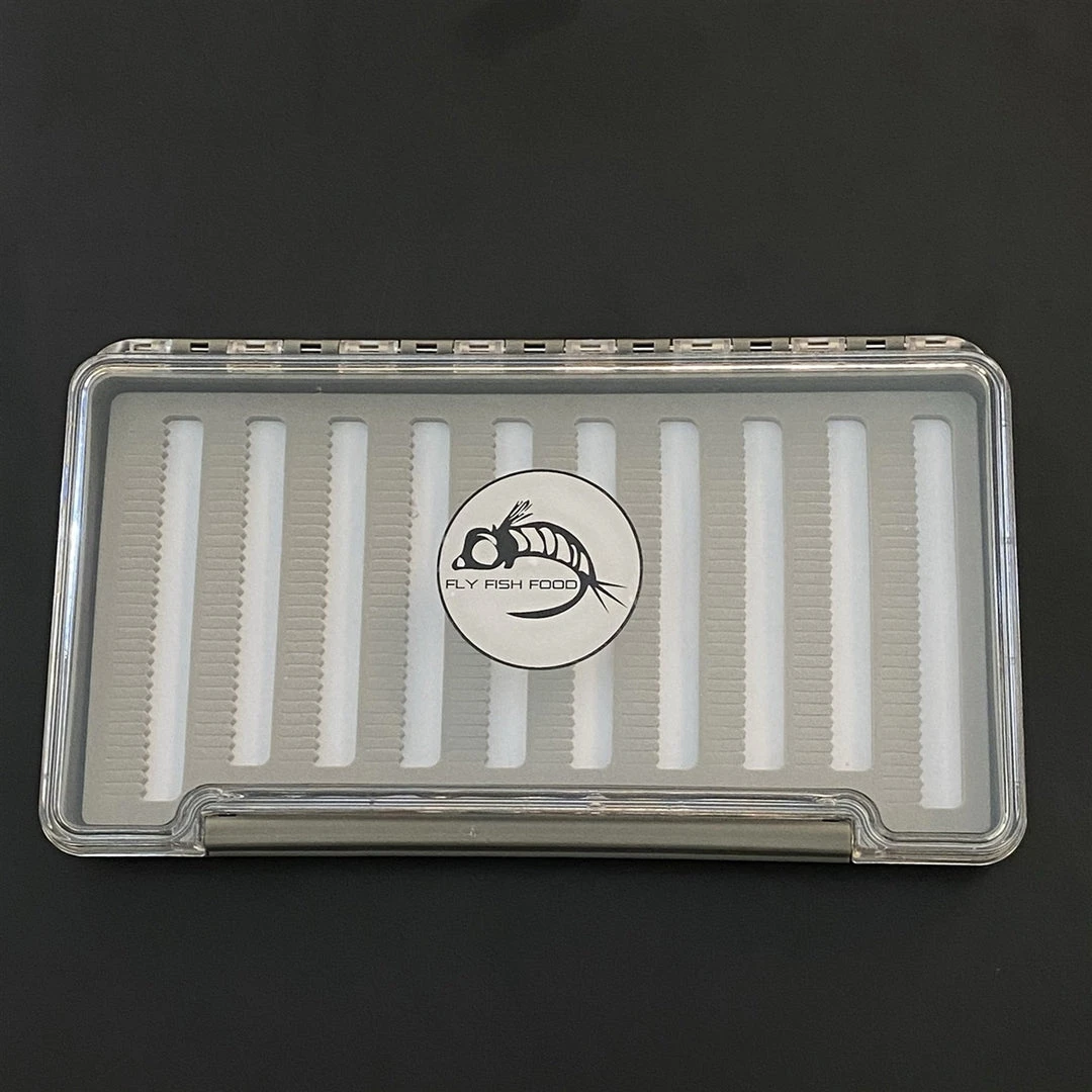 Adamsbuilt FLY FISH FOOD LOGO FLY BOX, CLEAR SINGLE SIDED - X-LARGE WITH DRY FLY FOAM Fly Boxes 3 Adamsbuilt FLY FISH FOOD LOGO FLY BOX, CLEAR SINGLE SIDED - X-LARGE WITH DRY FLY FOAM Fly Boxes