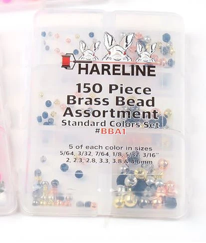 Hareline 150 Piece Brass Bead Assortment Beads 4 Hareline 150 Piece Brass Bead Assortment Beads