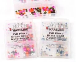 Hareline 150 Piece Brass Bead Assortment Beads
