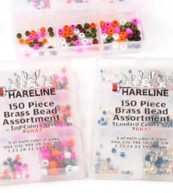 Hareline 150 Piece Brass Bead Assortment Beads