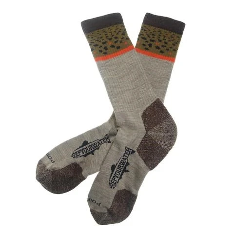 Rep Your Water Clothing & Logo Gear RepYourWater Trout Socks - Lightweight Brownie Edition 3 Rep Your Water Clothing & Logo Gear RepYourWater Trout Socks - Lightweight Brownie Edition