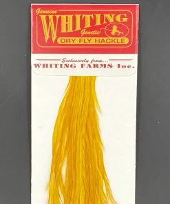 Whiting 100 Pack Dry Fly Hackle - White Dyed Copper Olive - 12