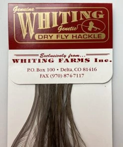 Whiting 100 Pack Dry Fly Hackle - Dark Dun - 18