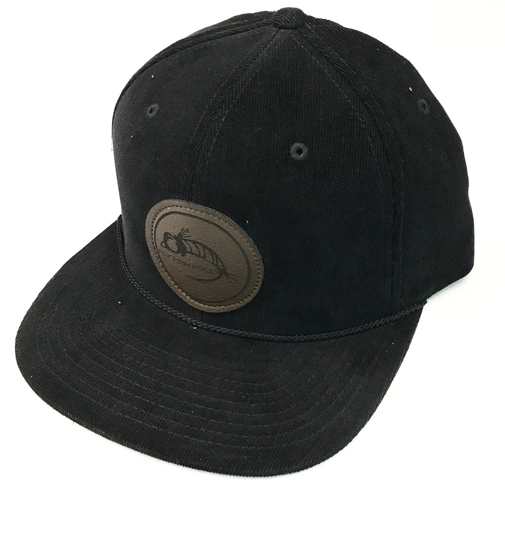 Captuer Hats Fly Fish Food Logo Hat - Black Corduroy 3 Captuer Hats Fly Fish Food Logo Hat - Black Corduroy