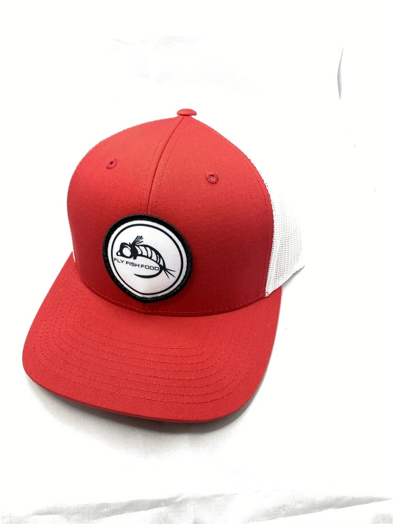 Captuer Hats Fly Fish Food Logo Hat - Red 3 Captuer Hats Fly Fish Food Logo Hat - Red