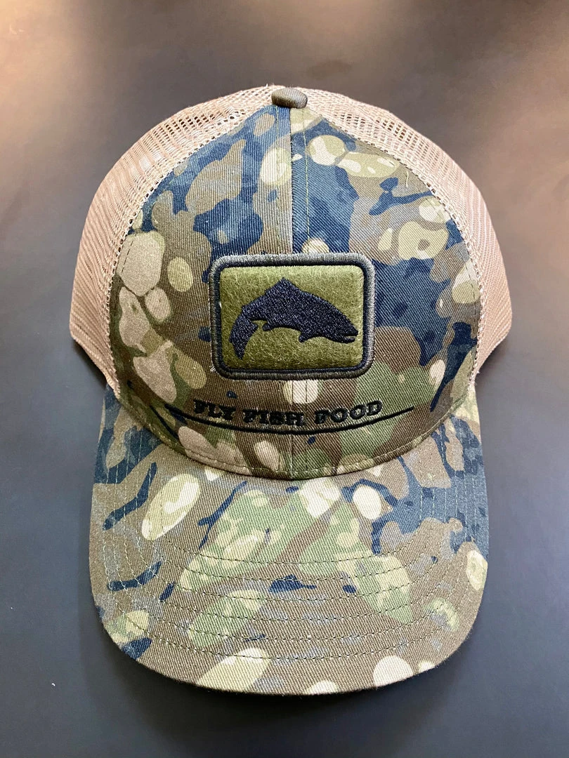 Clothing & Logo Gear Simms - CBP Trout Icon Trucker - Riparian Camo - Fly Fish Food Logo 3 Clothing & Logo Gear Simms - CBP Trout Icon Trucker - Riparian Camo - Fly Fish Food Logo