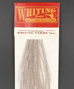 Whiting 100 Pack Dry Fly Hackle - White Dyed Medium Dun - 10