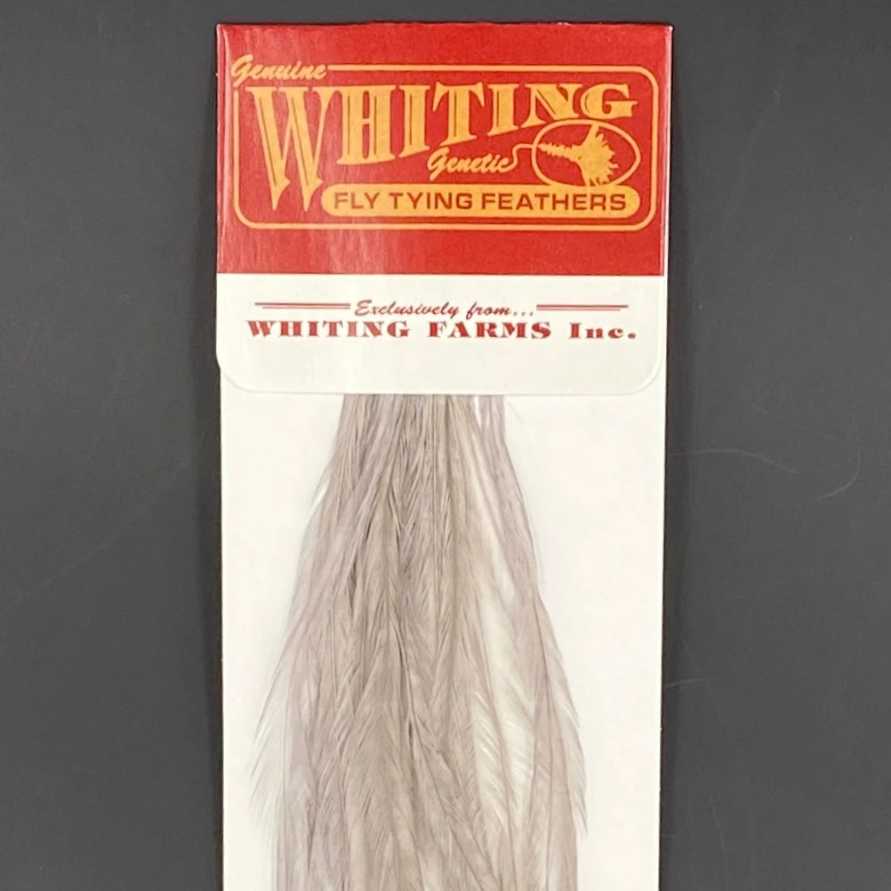 Whiting 100 Pack Dry Fly Hackle - White Dyed Medium Dun - 10 3 Whiting 100 Pack Dry Fly Hackle - White Dyed Medium Dun - 10
