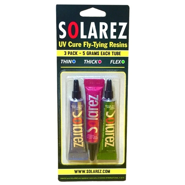 Hareline Solarez UV Resin - 3 Pack Variety, 5 Grams 3 Hareline Solarez UV Resin - 3 Pack Variety, 5 Grams
