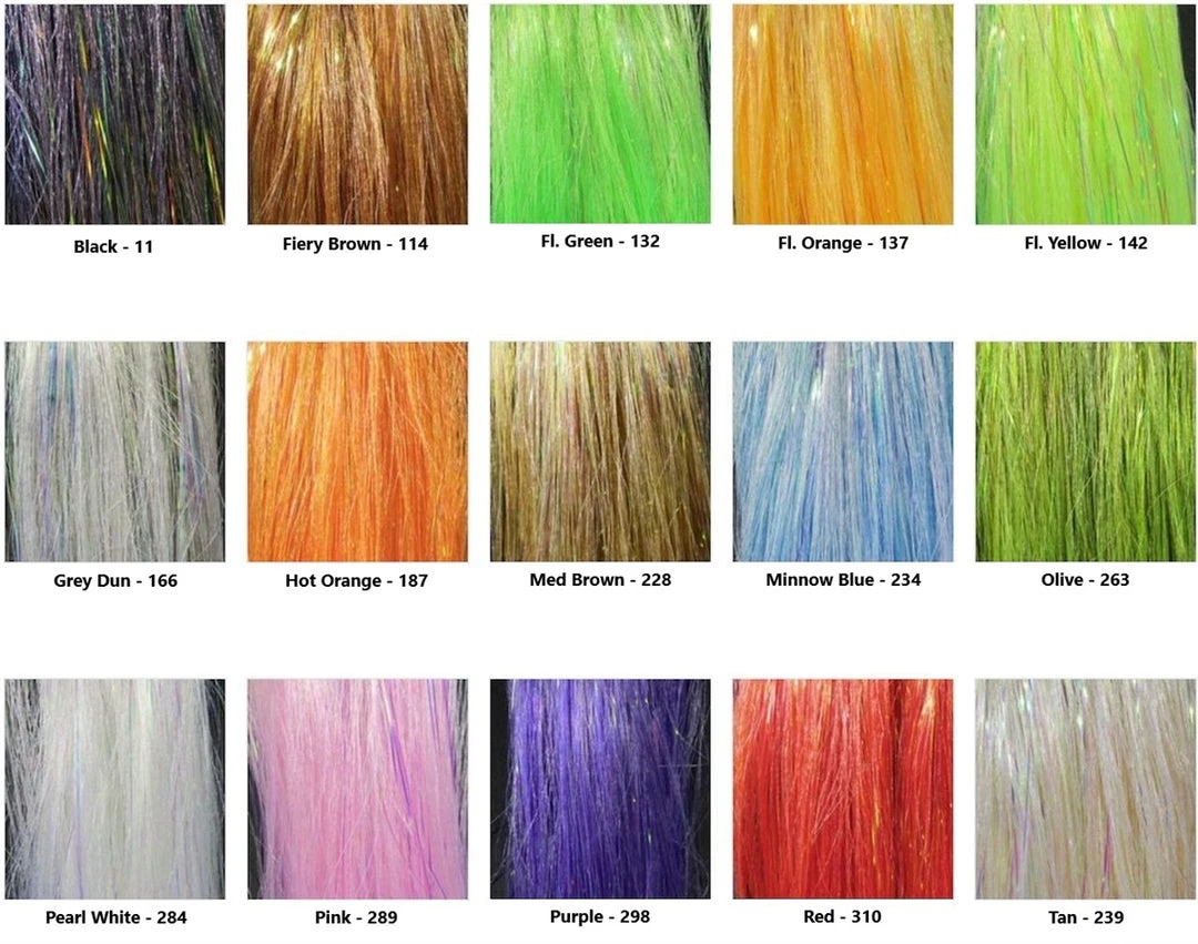 Hareline Senyo's Fusion Fibers Synthetic Fibers & Flash 4 Hareline Senyo's Fusion Fibers Synthetic Fibers & Flash