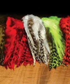 Feathers & Marabou Hareline Strung 4-6" Grizzly Variant Saddle Hackle