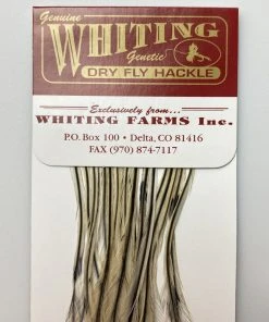 Whiting 100 Pack Dry Fly Hackle - Silver Badger - 12